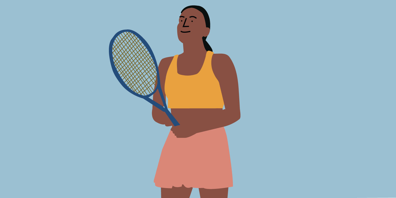 Sleep and exercise: A woman playing tennis.